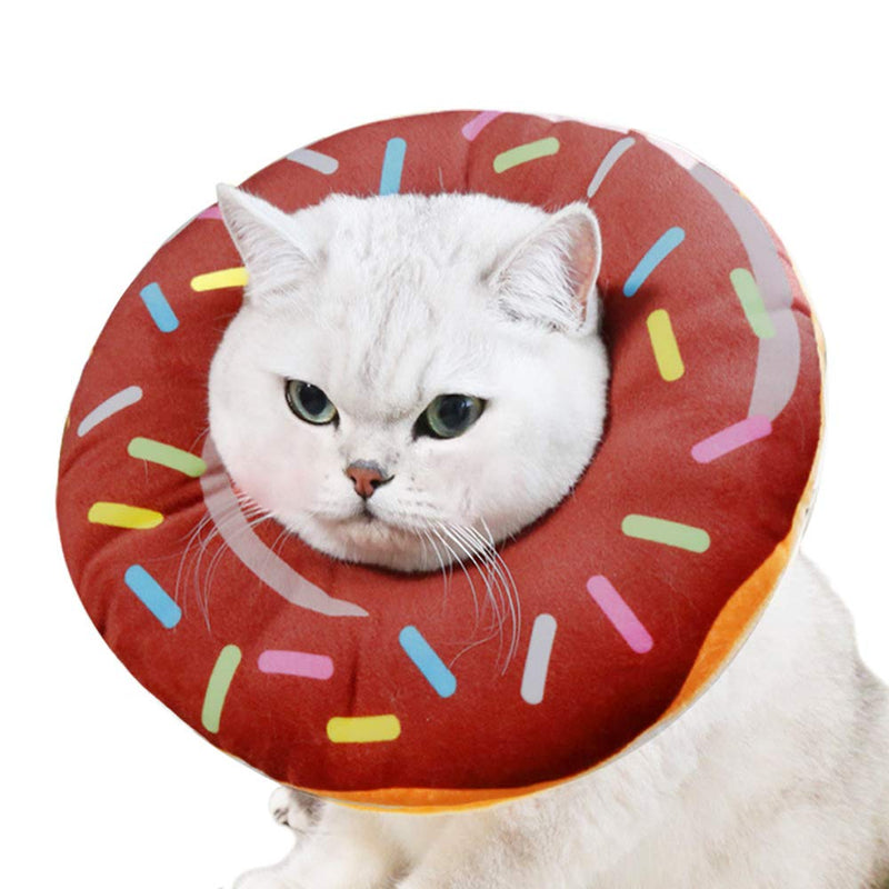Amakunft Adjustable Cat Cone Collar Soft, Cat Recovery Collar, Cute E Collar for Cats After Surgery, Cat Neck Cones to Stop Licking for Cat/Kitten/Small Dog Donut - PawsPlanet Australia