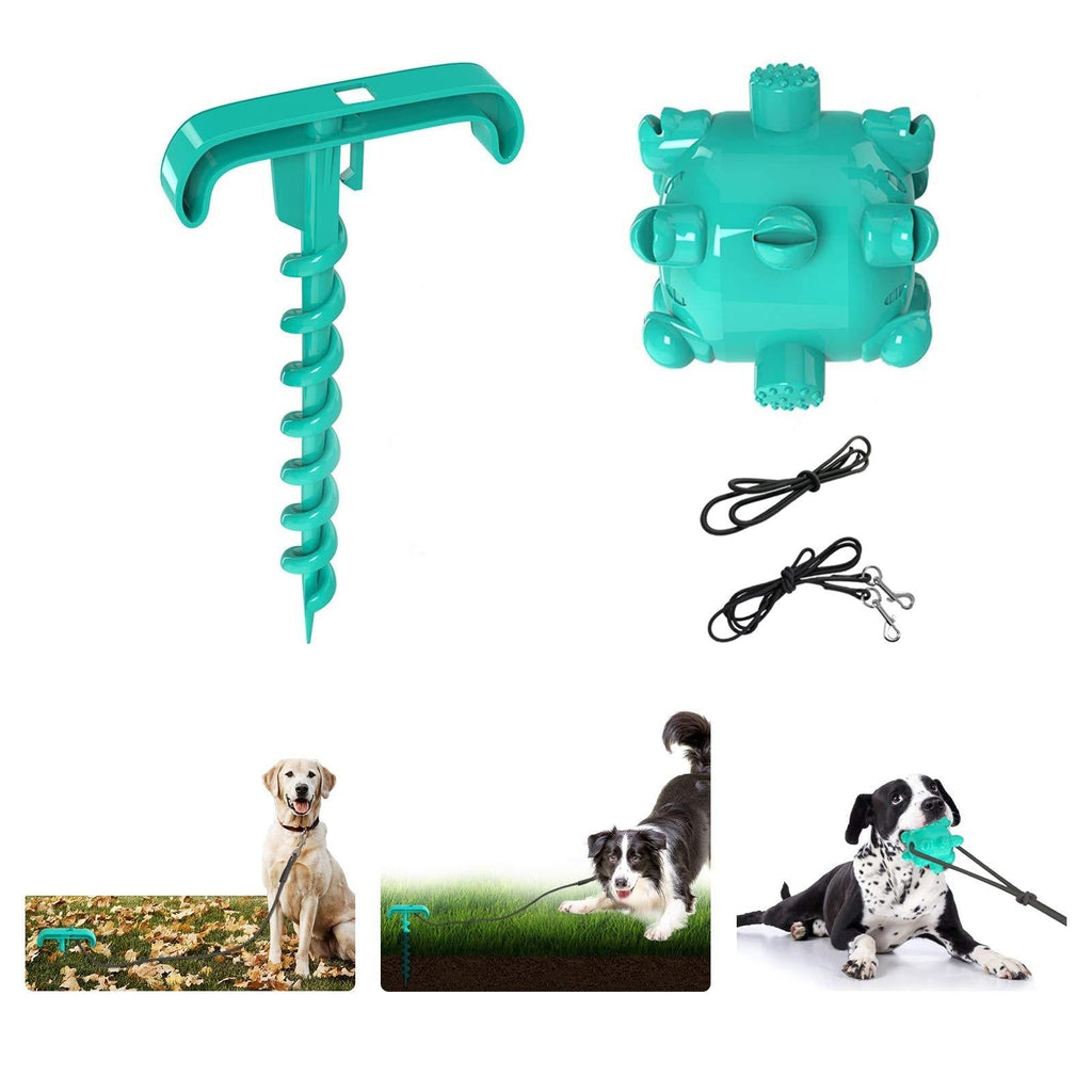 Dog Tug Toys, Dog Chew Toys for Aggressive Chewers, Pet Rope Toys for Chewing Teeth Cleaning Interactive Treat Food Dispensing Ground Stake Toy - PawsPlanet Australia