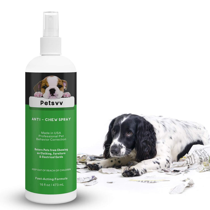 Pets vv No Chew Spray Deterrent for Dogs, Anti Chew Spray for Dogs Bitter Corrector to Stop Biting Non-Toxic Alcohol Free Made in USA - 16oz Beige - PawsPlanet Australia