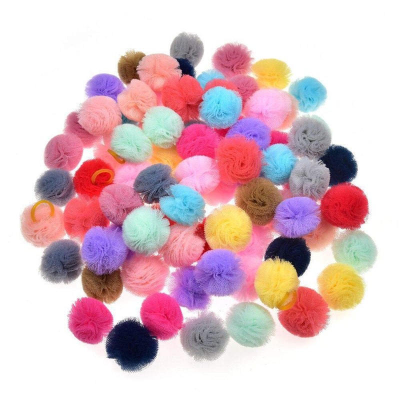 WONSEN 40PCS (20 Paris) Dog Hair Bows Colored Ball Design for Puppy Girl Hair Bows with Rubber Bands Ball Pet Dogs Hair Bows Grooming Accessories - PawsPlanet Australia