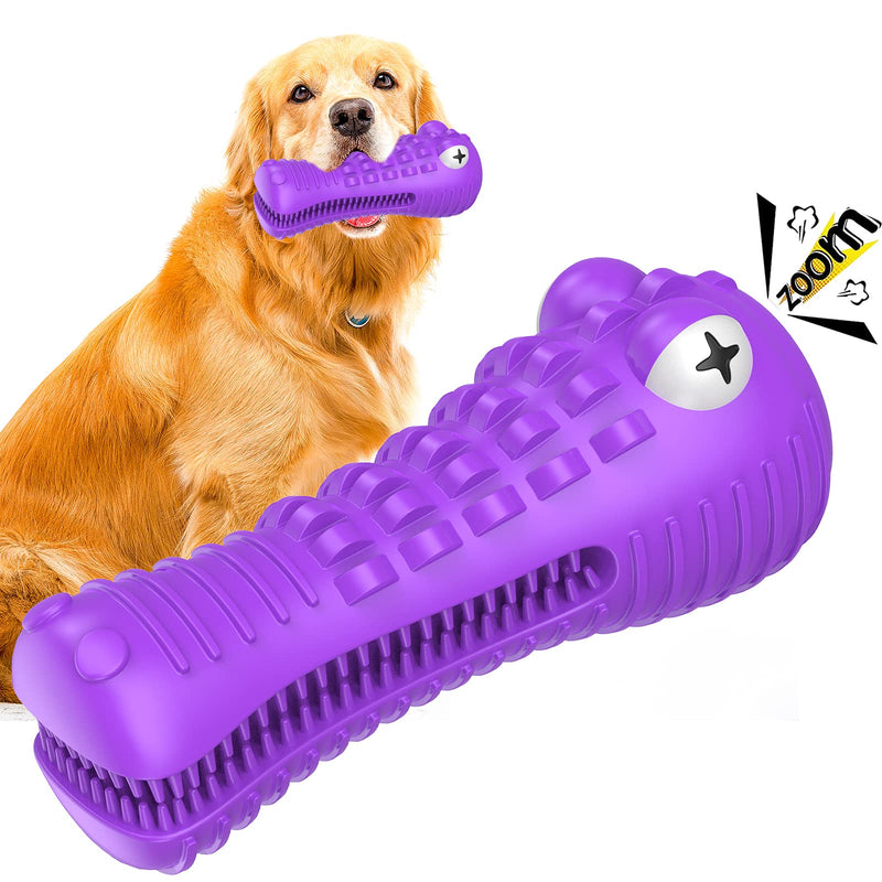 Dog Toys for Aggressive Chewers Large Medium Breed Dog Chew Toys Dog Toothbrush Nearly Indestructible Squeaky Interactive Tough Extremely Durable Toys for Medium Large Dogs A-Purple - PawsPlanet Australia