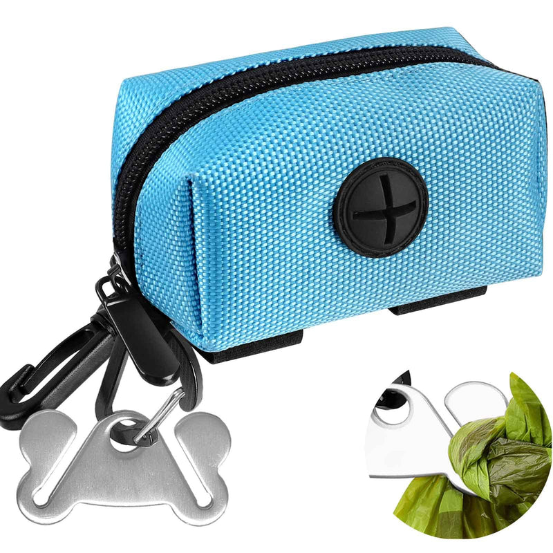 Dog Poop Bag Holder for Leash Attachment - Waste Bag Dispenser for Leash - Fits Any Dog Leash - Portable Set with 1 Hand Free Holder Metal Carrier - Durable,Blue 1PC Blue - PawsPlanet Australia