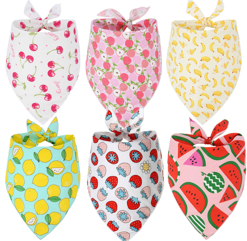 Summer Dog Bandana with Fruit Pattern, 6 Pack Pet Scarf for Small Medium Dogs - PawsPlanet Australia