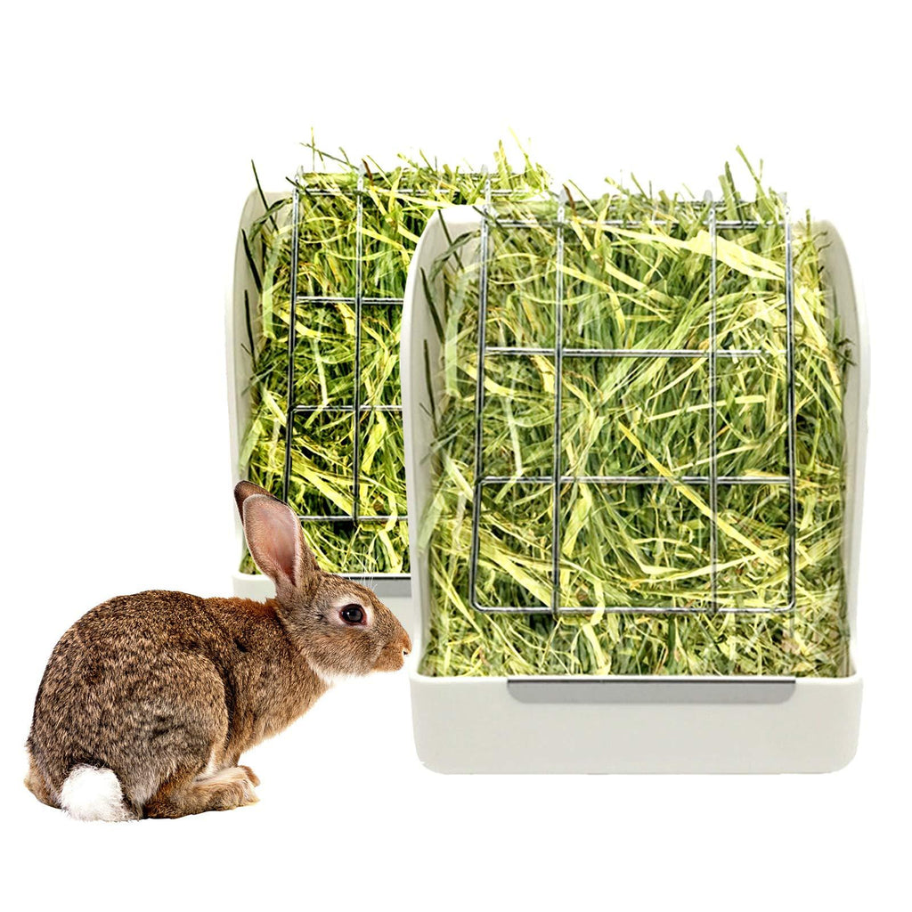2 Pack Guinea Pig Hay Feeder Durable Plastic for Chinchilla Rabbit Pet Cage - Vertical Hay Feeder Minimize Waste and Mess by Sikawai - PawsPlanet Australia