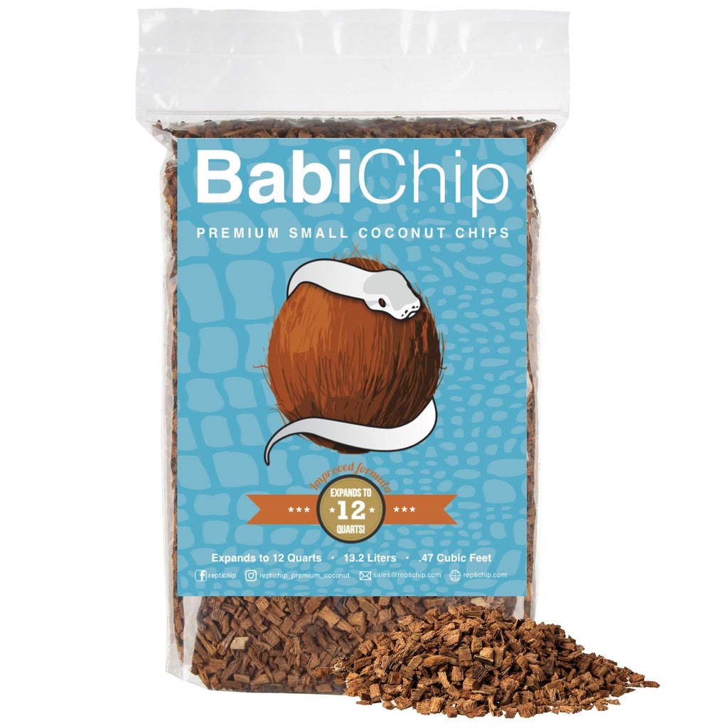 BabiChip Coconut Substrate for Reptiles Loose Small Sized Coconut Husk Chip Reptile Bedding 12 Quart - PawsPlanet Australia