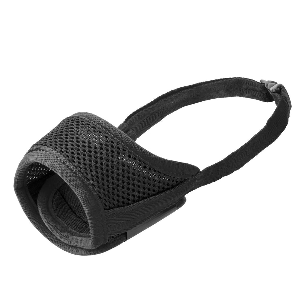 IREENUO Dog Muzzle to Prevent Biting Barking and Chewing with Adjustable Loop Breathable Mesh Soft Fabric XS Black - PawsPlanet Australia