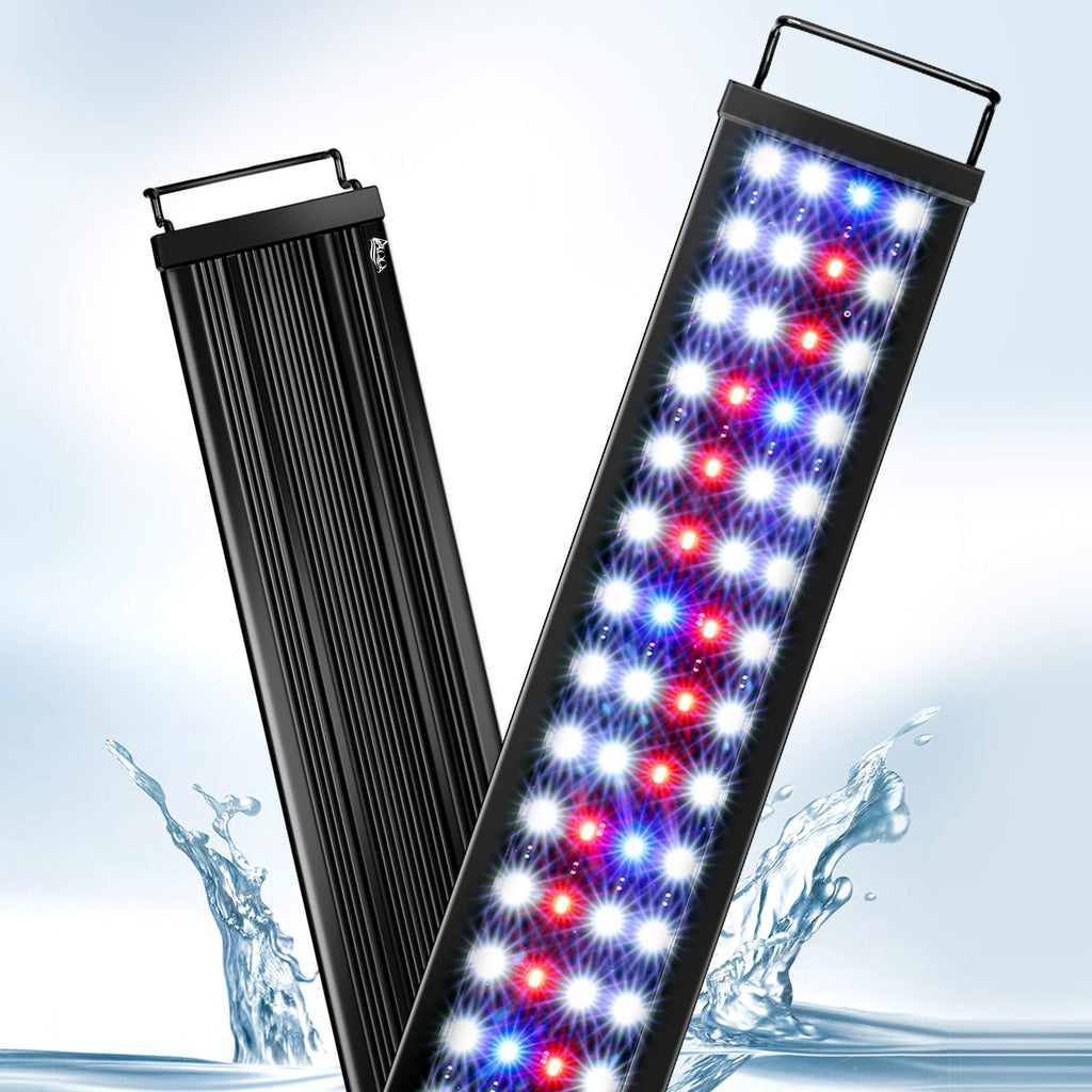 AQQA Aquarium Lights,Fish Tank LED Light with Extendable Brackets,Waterproof Full Spectrum Blue Red White LEDs with External Timer Controller for Freshwater Planted 11W(12"-18") 11W(12"-18") - PawsPlanet Australia
