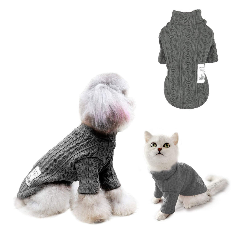 SunteeLong Small Dog Sweater Cute Knitted Classic Puppy Dog Sweaters for Small Medium Dogs Girls Boys Dog Sweatshirt Cat Sweater Clothes Warm Dog Winter Coat Clothes X-Small Black - PawsPlanet Australia
