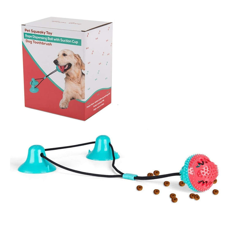 Dog Chew Suction Cup Toys Interactive Pet Aggressive Puzzle Chewers Rope ,Toothbrush Toys Ball with Teeth Cleaning and Food Dispensing Features, Dog Interactive Rope Toys for Small Large Dogs - PawsPlanet Australia