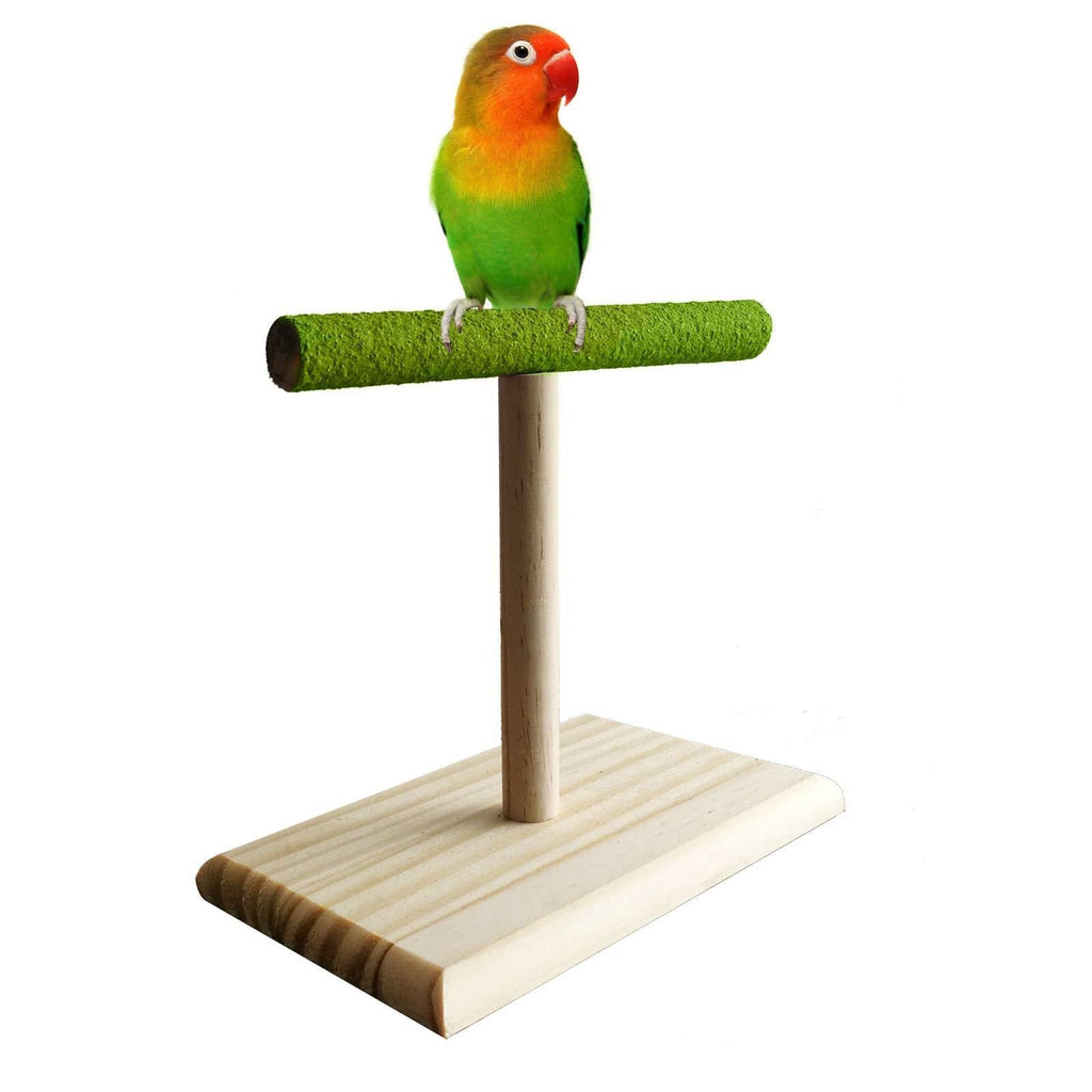 BLUECHARM Bird Training Stand, T Shape Bird Table Top Playstand for Conures Parakeets Lovebirds Cockatiels Tabletop T Training Perch - PawsPlanet Australia