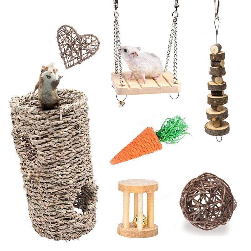 XIAO MO GU Hamster Toys Accessories, Small Animal Activity Sea Grass Tunnel Boredom Breaker, Guinea Pig Toys Gerbil Rat Chinchilla Chew Toys Accessories - PawsPlanet Australia