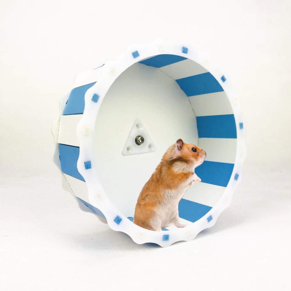 LKJYBG 19cm Exercise Wheel for Small Animals - PVC Silent Spinner Non Slip Running Wheel for Hamsters Hedgehogs Small Pets Exercise Wheel Blue-White - PawsPlanet Australia