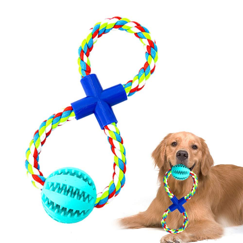 PMLAAK Dog Rope Toys for Medium-Large Dogs Tug of War Toy for Dogs Interactive Dog Toys for Aggressive Chewers Tough Dog Toys Chew Ball Teething Toy Blue - PawsPlanet Australia