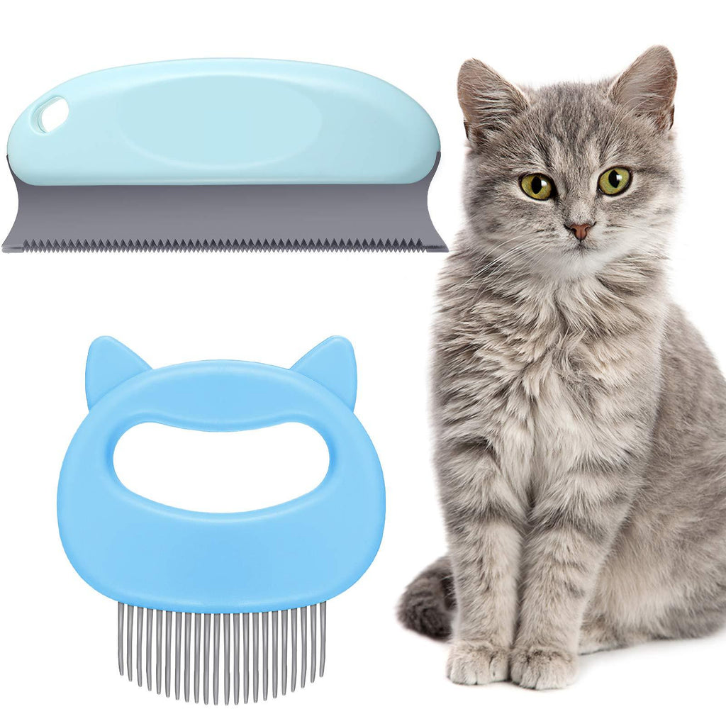 2 Pieces Cat Massage Comb Cat Shell Comb Pet Hair Cleaning Remover Brush Cat Grooming Comb Hair Removal Brush for Cleaning Cars Furniture Carpet Sofa Clothes - PawsPlanet Australia