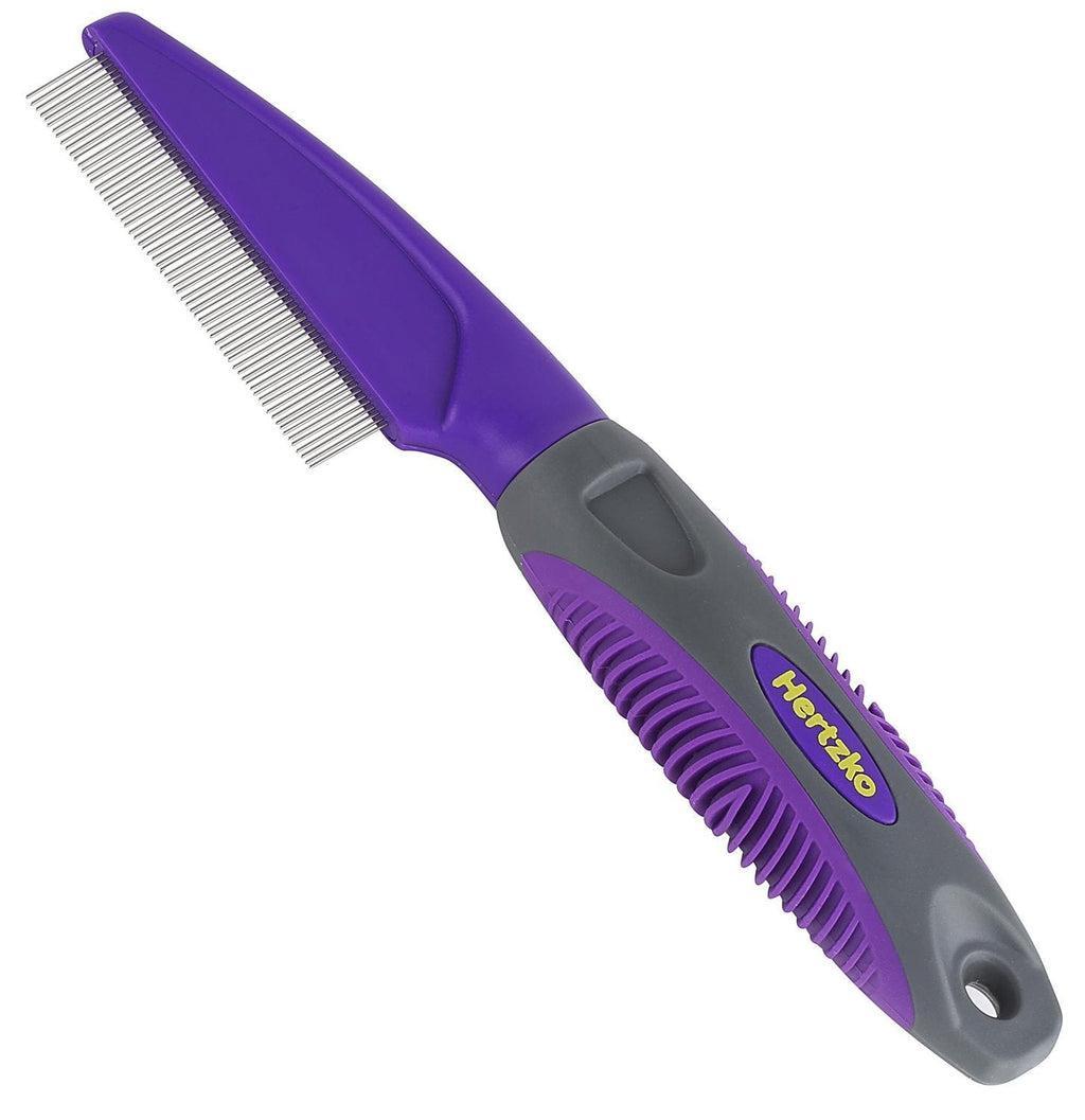 Hertzko Flea Comb for Dogs and Cats – Closely Spaced Metal Pins Removes Fleas, Flea Eggs, And Debris from Your Pet’s Coat - Great for Short Hair Areas. - Long Handle for Extra Comfort! - PawsPlanet Australia