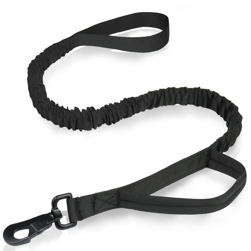 Tactical Bungee Dog Leash Adjustable Nylon Military Leash for Dog with 2 Control Handle Black - PawsPlanet Australia