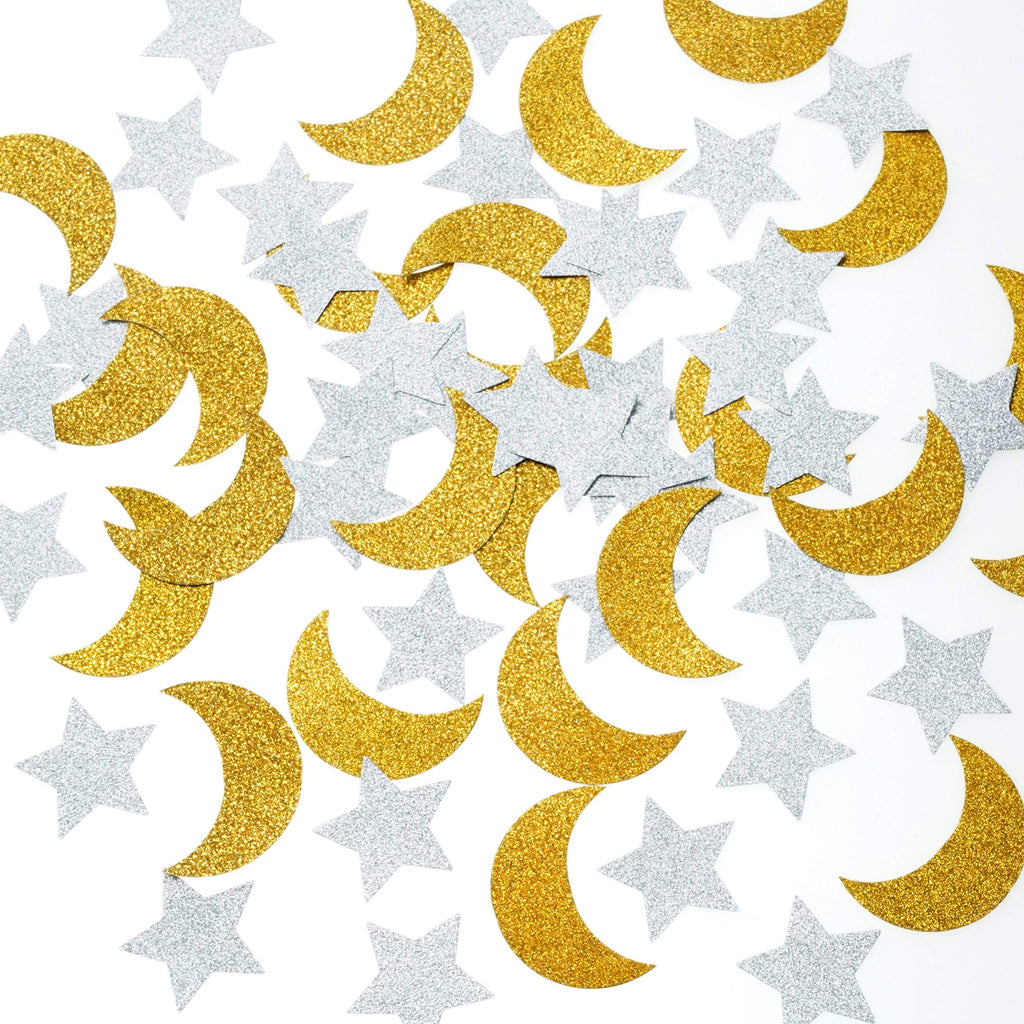 Glitter Moon Stars Paper Table Confetti Gold Twinkle Stars Crescent Table Decor Wedding Engagement Favors Baby Shower Birthday Ramadan Eid Christmas Party Table Centerpieces Decorations, 200pc - PawsPlanet Australia