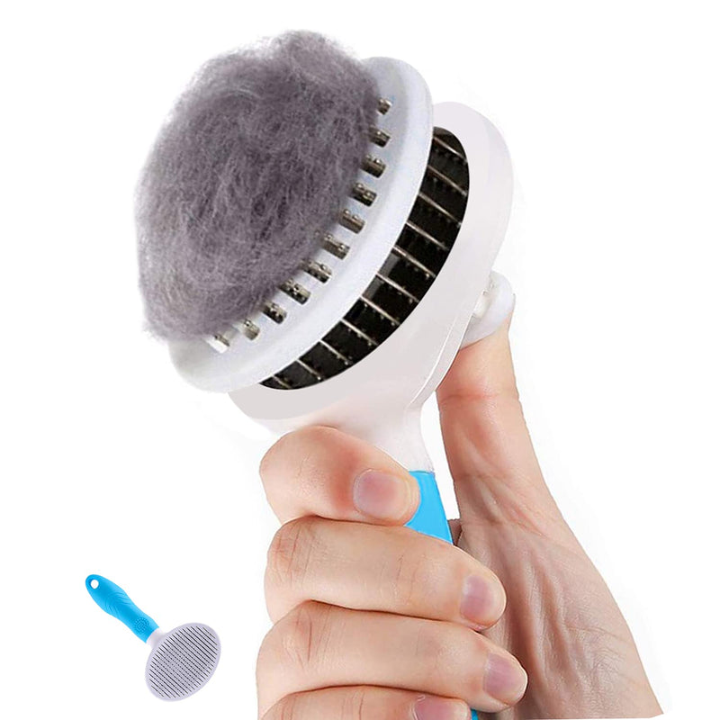 Cat Brush, Self Cleaning Slicker Brushes for Shedding and Grooming Removes Loose Undercoat, Mats and Tangled Hair Grooming Comb for Cats Dogs Brush Massage-Self Cleaning - PawsPlanet Australia