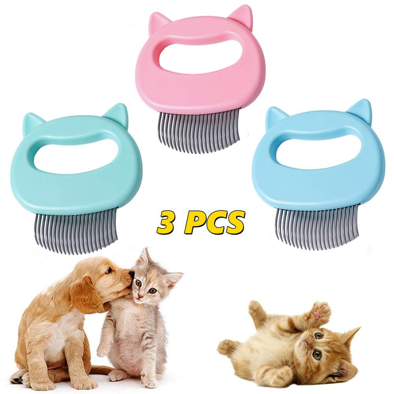 Cat Comb Pet Cat Short & Long Hair Removal Massaging Shell Comb Soft Deshedding Brush Grooming and Shedding Matted Fur Remover Massage Dematting Tool for Dog Puppy Rabbit Bunny (3 Piece) - PawsPlanet Australia