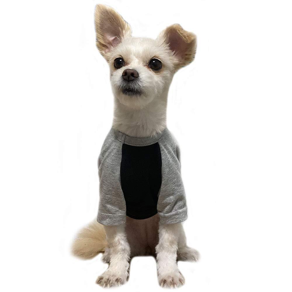 Lucky Petter Pet Clothes for Dog Cat Puppy Raglan T-Shirts Durable and Elastic Dog Shirt Apparel Outfits (X-Small, Black/Gray) X-Small - PawsPlanet Australia