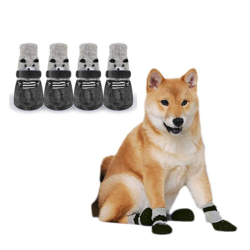 sakasa Anti Slip Dog Socks/Dog Shoes - with Adjustable Strap and Rubber Sole- for Small Dogs Cats Puppies - Pet Paw Protection 2 Pairs L - PawsPlanet Australia