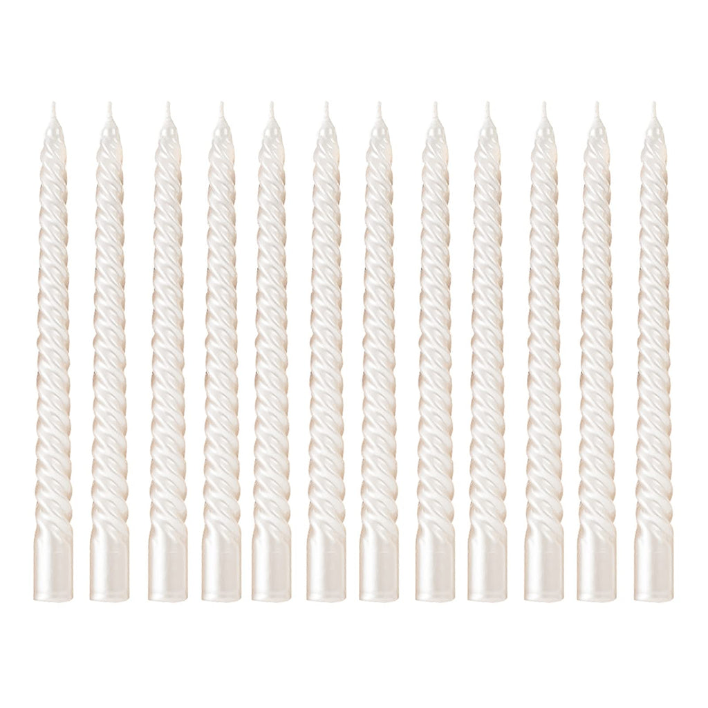 Tall Metallic Taper Spiral Taper Candle Candles - 10Inch Metallic, Dripless,wist Taper Candle, Spiral Taper Candle, Taper Spiral Long Candles Wax Unscented Dinner Candle Brithday Candle(Spiral White) Spiral white - PawsPlanet Australia