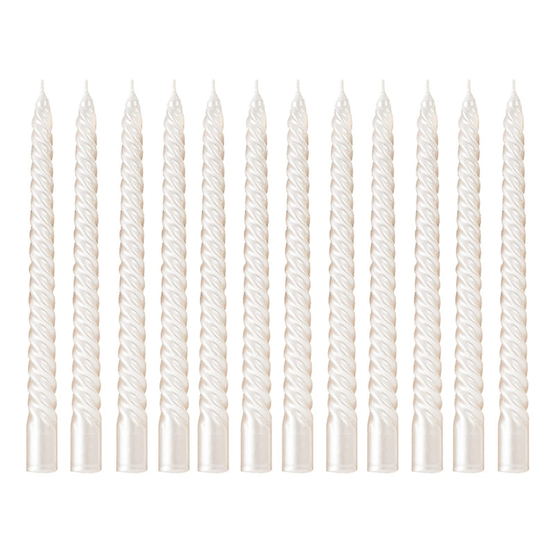 Tall Metallic Taper Spiral Taper Candle Candles - 10Inch Metallic, Dripless,wist Taper Candle, Spiral Taper Candle, Taper Spiral Long Candles Wax Unscented Dinner Candle Brithday Candle(Spiral White) Spiral white - PawsPlanet Australia