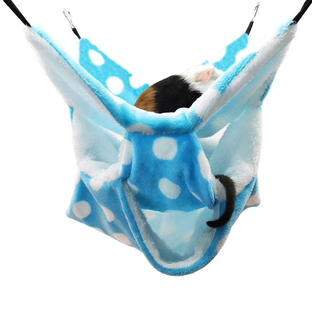 LEFTSTARER Triple-Layer Sugar Glider Hammock, Small Pet Cage Hammock, Sugar Glider Cage Accessories Hamster Bedding Small Animals Bed for Chinchilla Parrot Ferrets Rat Playing Sleeping (Blue) Blue - PawsPlanet Australia