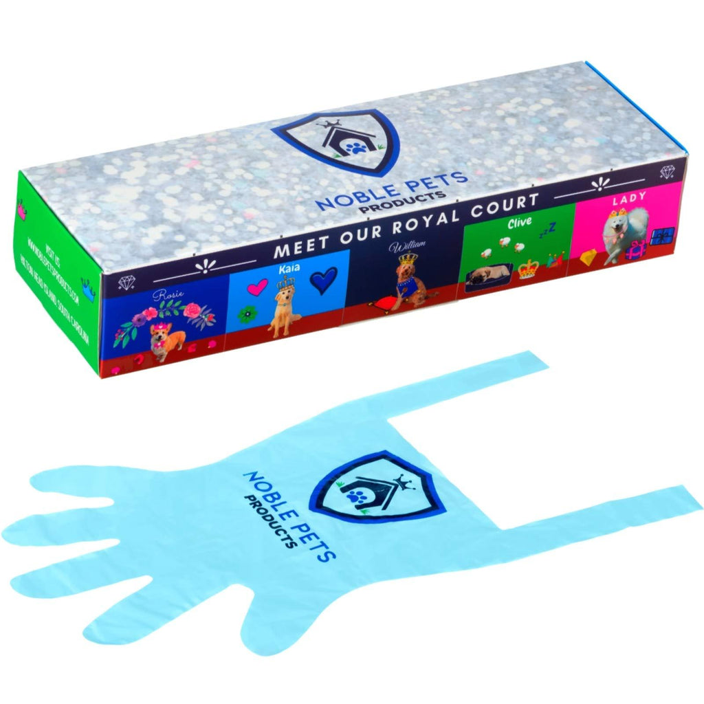 Noble Pets Poop Bags / Gloves - Thickest Bags | Leak Proof | Fingers Added | Long Handles | Pre-Ripped | Eco Friendly (Blue) Blue - PawsPlanet Australia