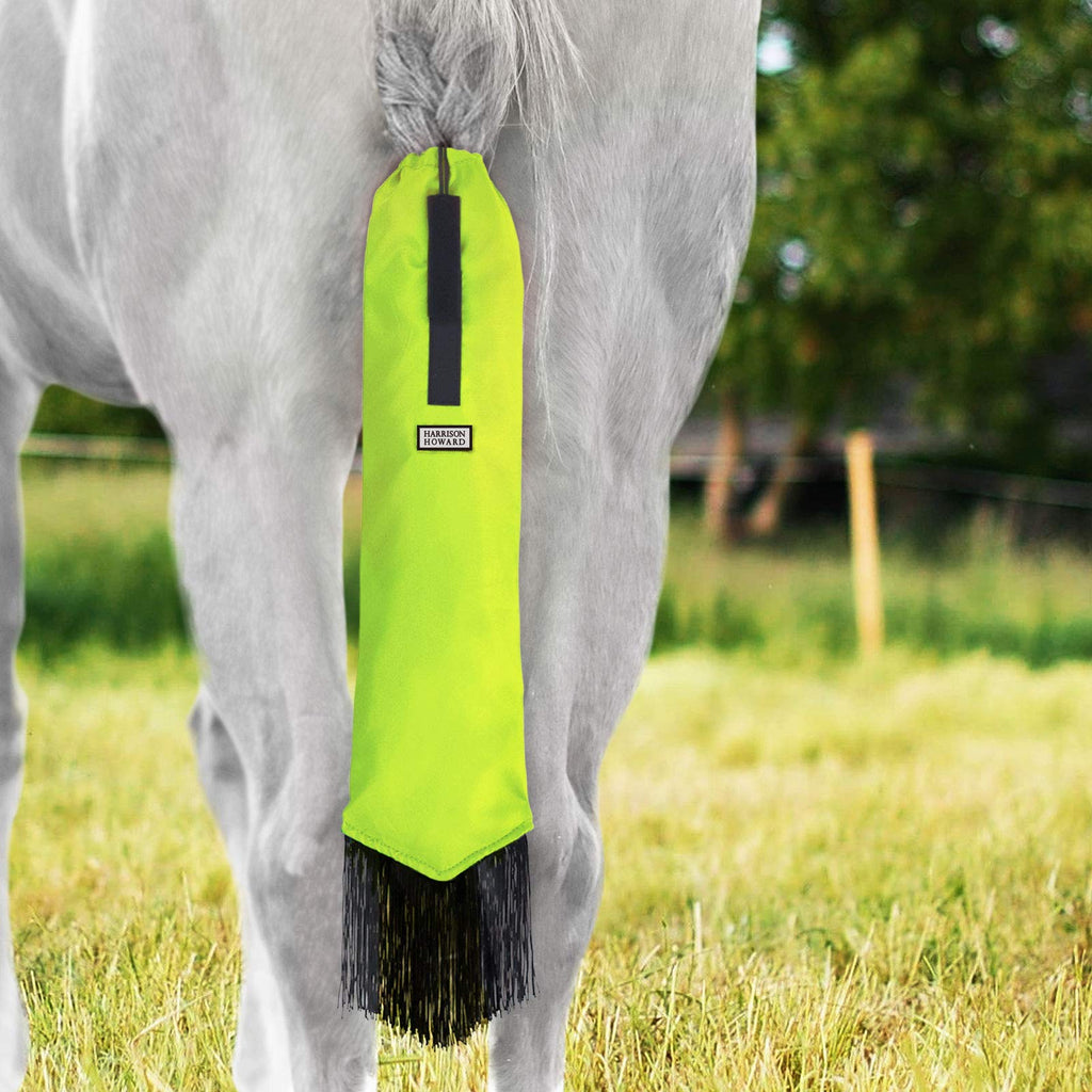 Harrison Howard Horse Tail Bag with Fringe Fluorescent Green - PawsPlanet Australia