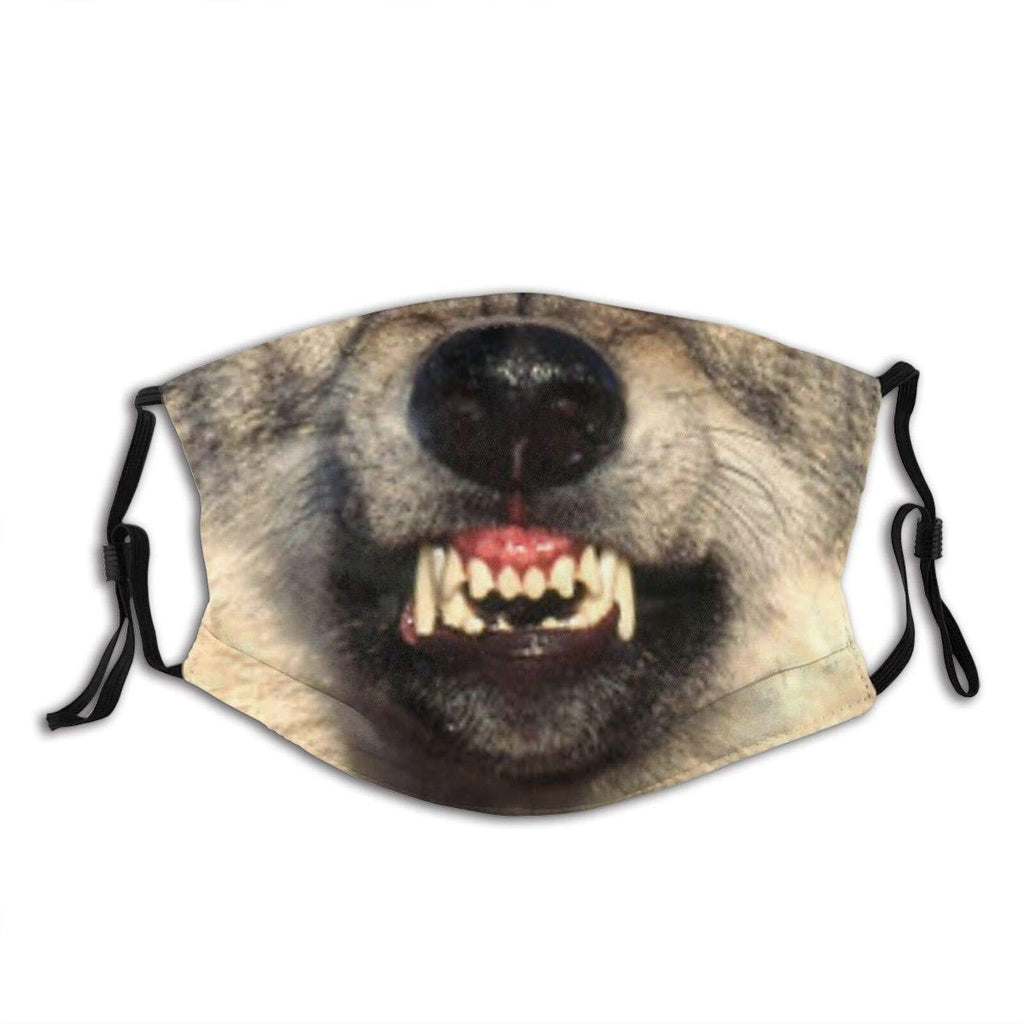 Funny Face Mask Funny Smile Dog Dog Face Mask Animal Fashion Scarf Design For Adult Reusable Breathable Dog Grinning in Anger 1 PCS - PawsPlanet Australia