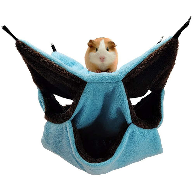 3 Tier Guinea Small Pig Hamster Hanging Hammock and Warm Bed,Animals Pet Cage Hammock Accessories Bedding for Chinchilla Parrot Hamster Rat Playing Sleeping (Blue) Blue - PawsPlanet Australia
