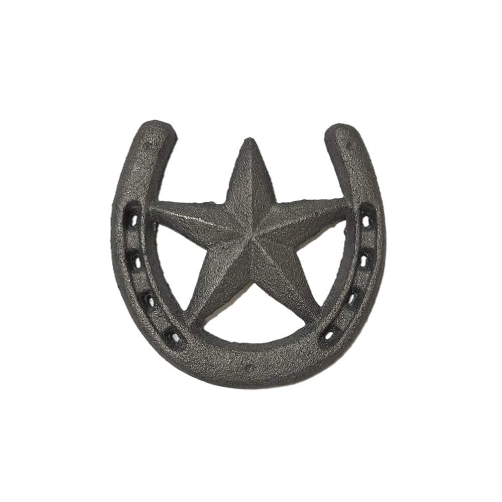 Cast Iron Horseshoe with Star Wall Decor, Medium Horseshoe Durable Cast Iron for Indoor Or Outdoor - PawsPlanet Australia