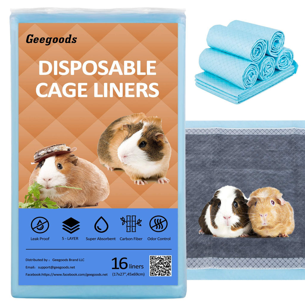 Geegoods Disposable Guinea Pig Cage Liners ， Liners Pee Pads for Guinea Pig，Bamboo Charcoal Odor Controlling，Super Absorbent， Suitable for C&C Cage Liners 8pack - PawsPlanet Australia