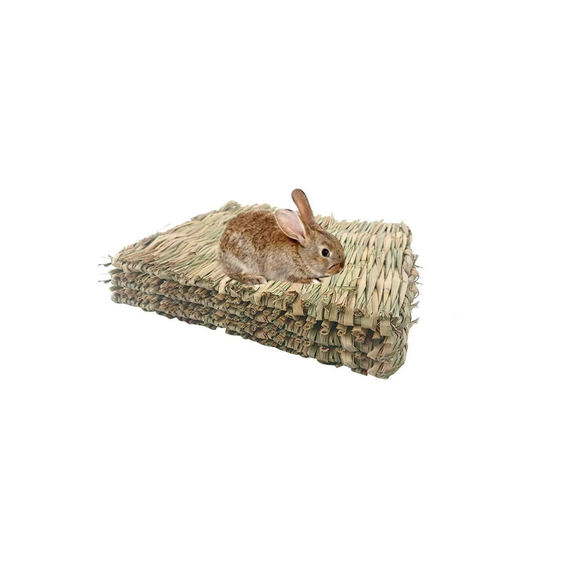 WANBAO 3 Pcs Woven Straw Mat Bed, Rabbit Mat, Suitable for Hamsters, Parrot Rabbits and Other Small Animals - PawsPlanet Australia