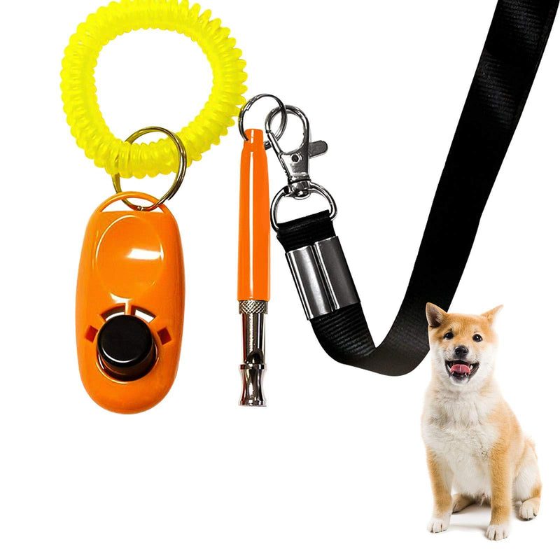 ITME Ultrasonic Dog Training Whistle with Clicker, Training Clicker with Wrist Strap, Silent Ultrasonic Training Whistle with Lanyard for Dog Recall, Silent Training and Give Commands (Orange) - PawsPlanet Australia