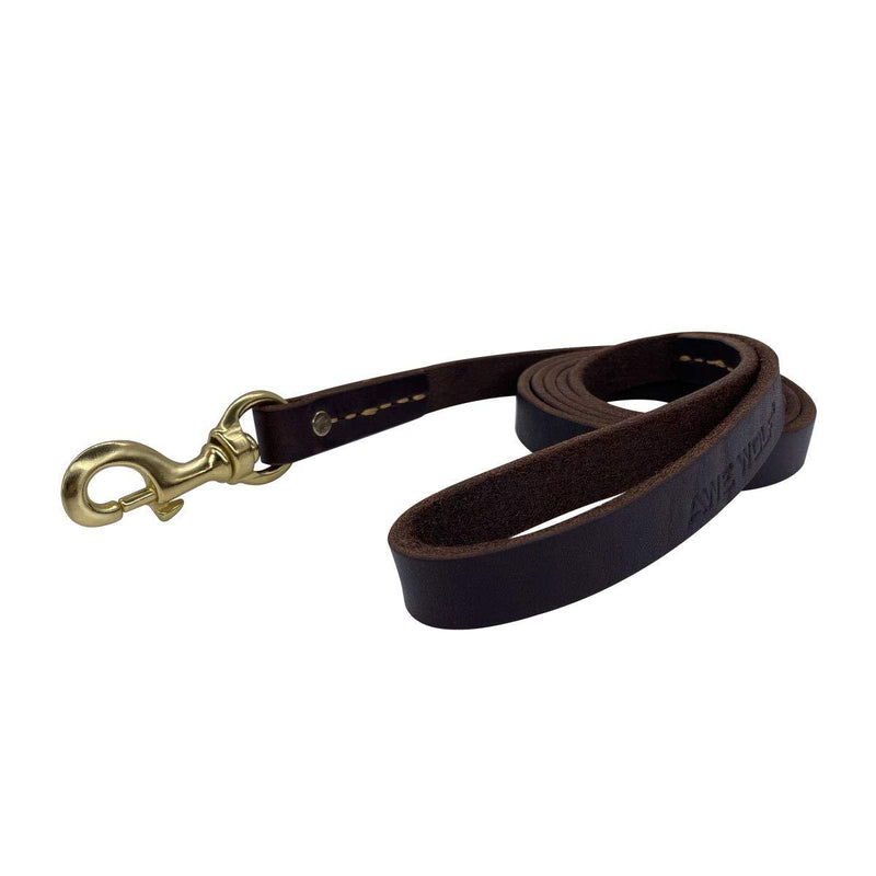 AWE WOLF Leather Dog Leash 6 FT Super Soft and Strong Genuine Leather Leash Bronze Clasp for Extra Large Dogs Dog Training Leash - PawsPlanet Australia