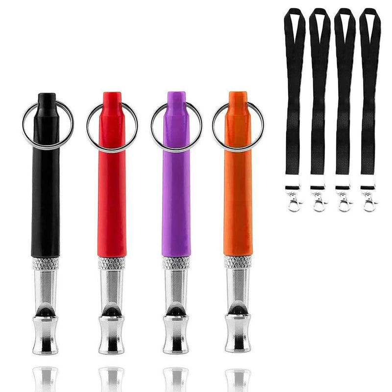 Dog Whistle, 4pcs Ultrasonic Dog Training Whistles with Lanyard Professional Adjustable Pitch Ultrasonic Dog Training Whistle Free Premium Quality Strap Lanyard for Dog Recall Training Guide - PawsPlanet Australia