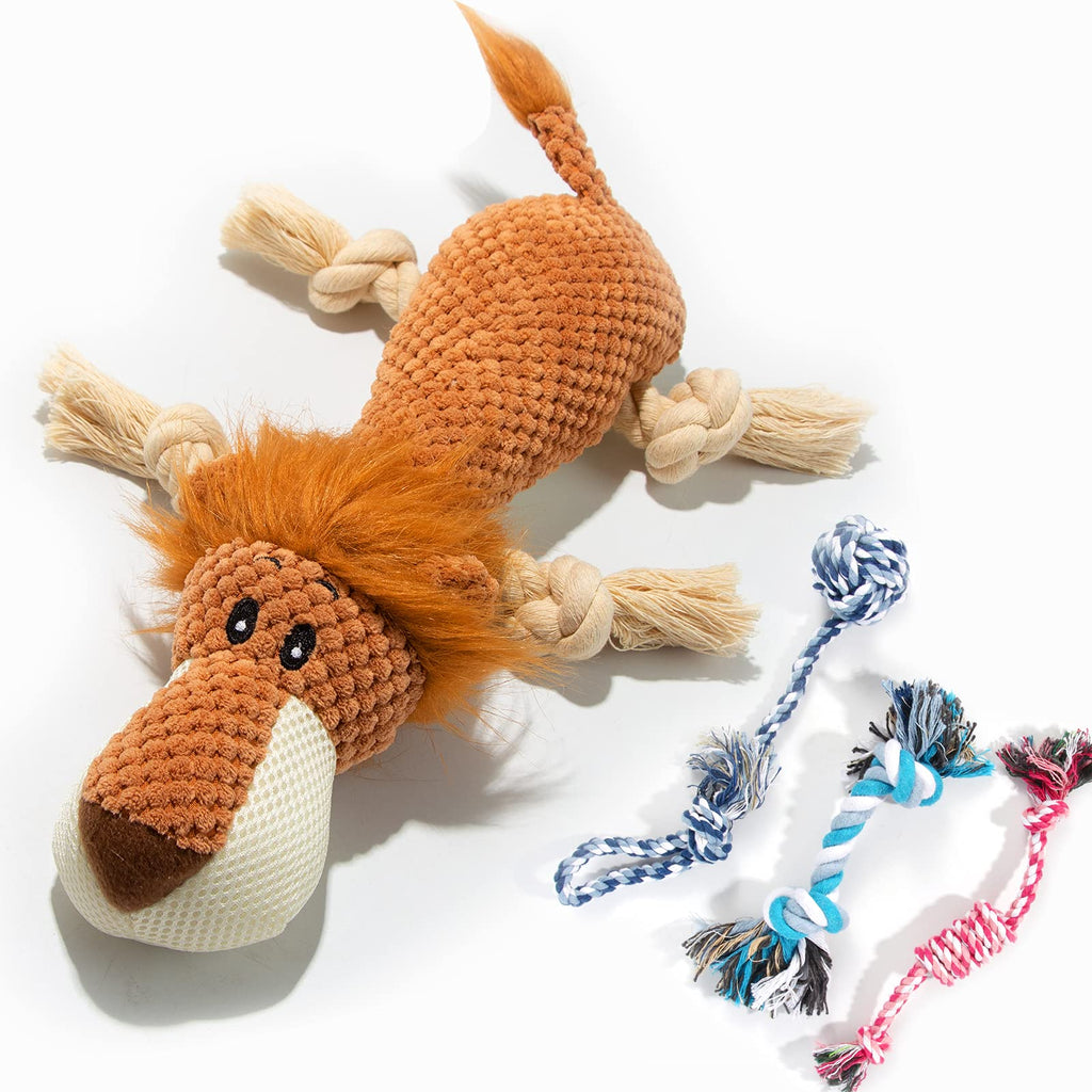 Dog Toys, Squeaky Puppy Toys, Cute Soft Plush Toy Set for Small,Medium Dogs lion pack - PawsPlanet Australia