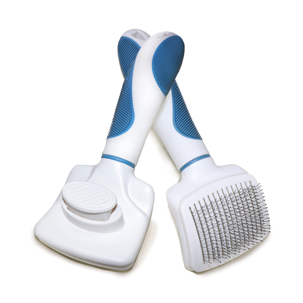 Self-Cleaning Dog Brush And Cat Brush Pet Grooming Brush For Long And Short Hair Removes Mats, Tangles, Loose Hair And Undercoat Treatment - PawsPlanet Australia