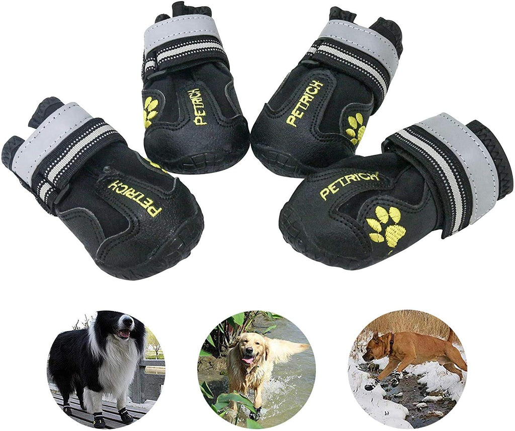 XLYBSST Dog Socks Dog Booties Dog Shoes Warm Lengthen Dog Socks Non-Slip Soles Dog Boots Adjustable Dog Paw Socks Fit for Indoor Outdoor Use 4# - PawsPlanet Australia