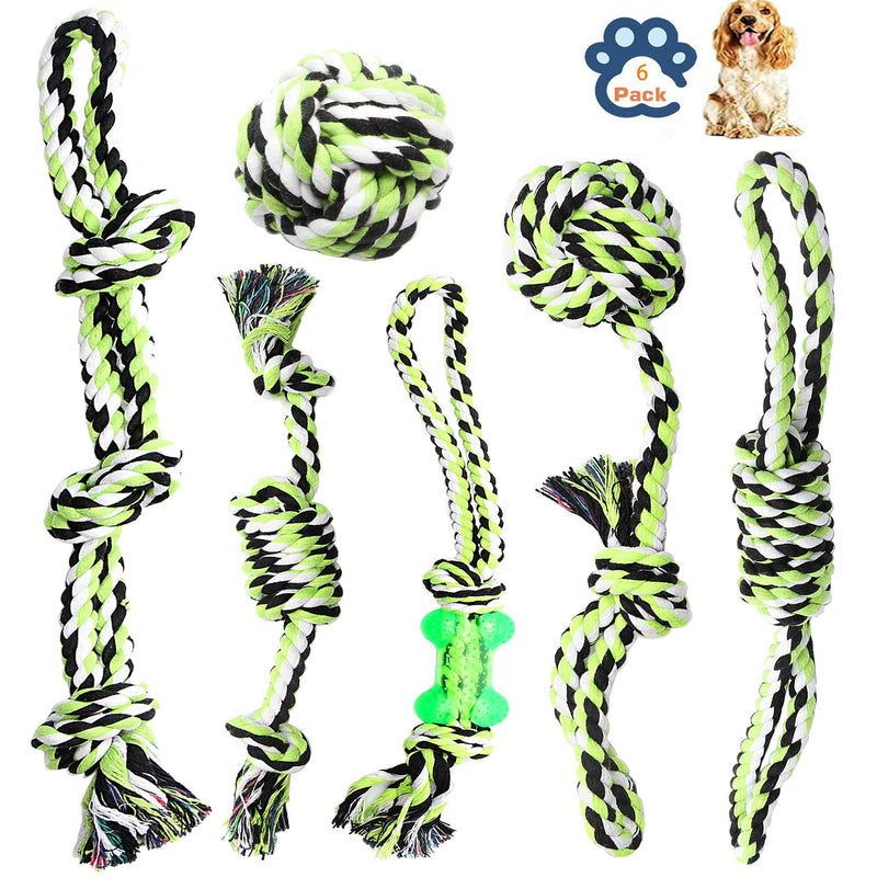 Dog Rope Toys for Aggressive Chewers Durable Tough for Small to Large Dog Chew Toys - Indestructible Small Dog & Puppy Teething Toys Prevents Boredom and Relieves Stress Set of 6 - PawsPlanet Australia