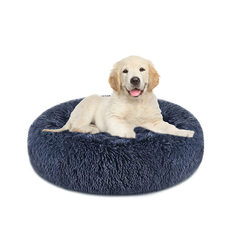 GORDITA Dog Bed for Medium Dogs Comfortable Donut Cuddler Round Dog Bed Anti-Slip Faux Fur Pet Bed Ultra Soft Pet Cushion Bed for Dog Cat Joint-Relief and Improved Sleep (24'' x 24'') Medium 24'' x 24'' Dark Gray - PawsPlanet Australia