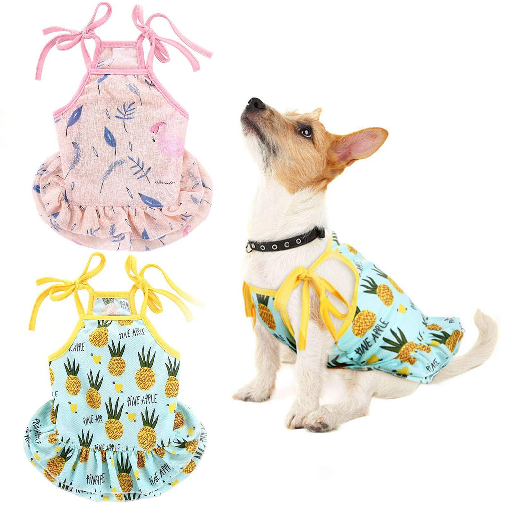 Weewooday 2 Pieces Dog Dress Pet Clothes for Small Medium Cats Dogs - PawsPlanet Australia