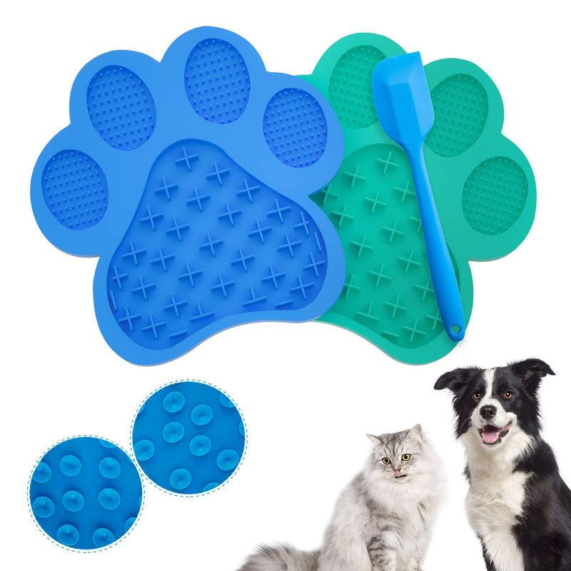 Lick Mat for Dogs & Cats, MOUNTDOG 2 Pack Pet Licking Mat for Boredom and Anxiety Reduction | Calming Peanut Butter Dispenser | Bath Distraction & Grooming, Lick Pad Perfect for Food, Treats, Yogurt - PawsPlanet Australia