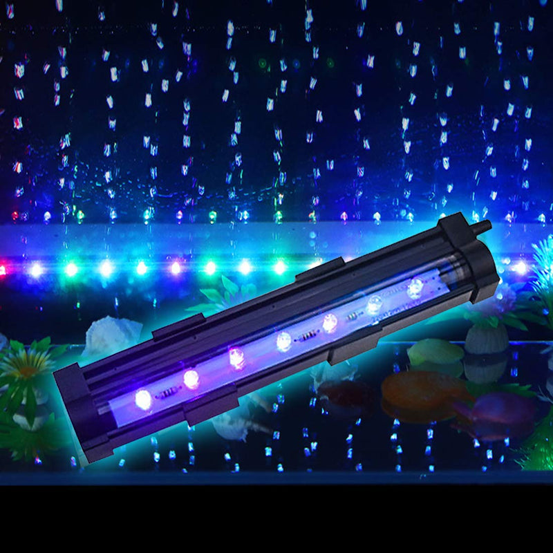 PULACO 1 Watt Aquarium Fish Tank Air Stone with Automatic Color Changing LED Light for Small Fish Tank Air Pump - PawsPlanet Australia