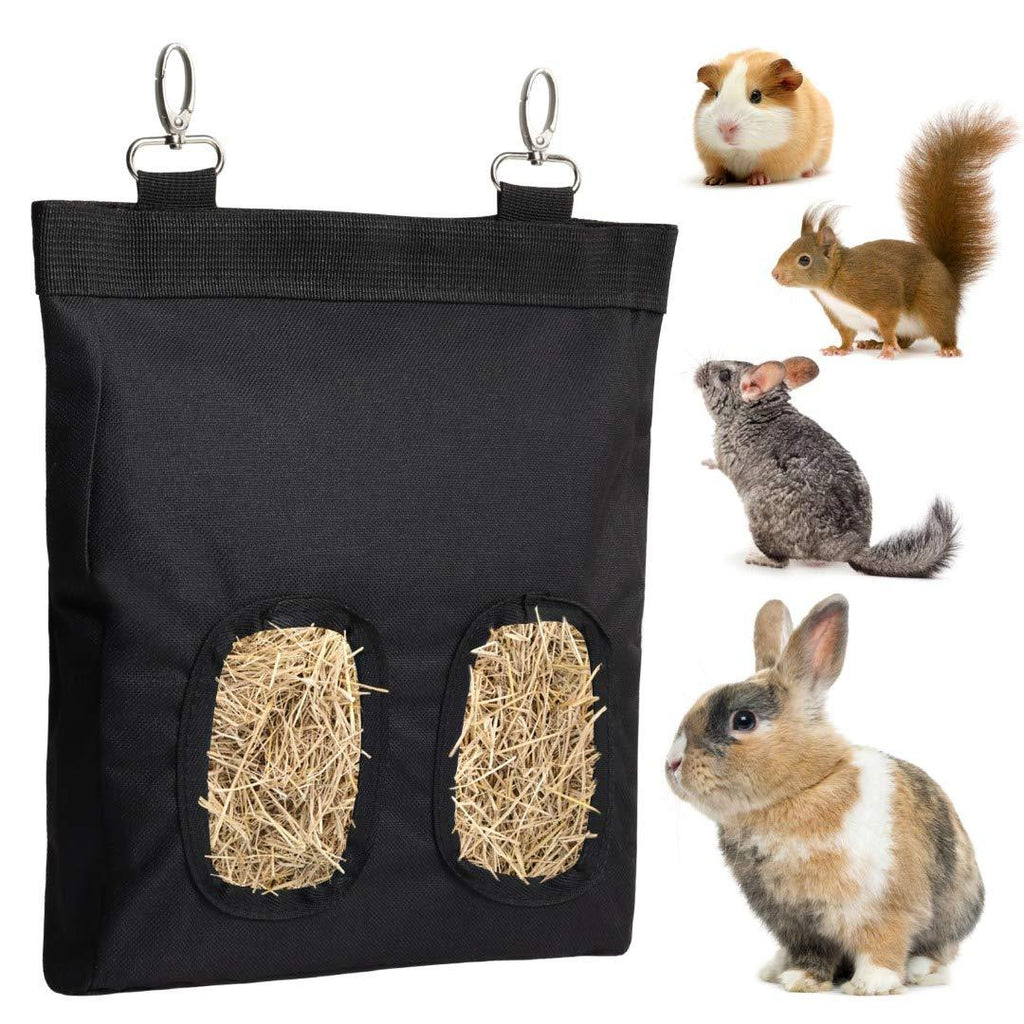 Deioxhy Rabbit Hay Feeder,Bunny Chinchilla Guinea Pig Hay Feeder,600D Oxford Fabric Hay Feeder Holder Bag with Hanging Clips for Small Indoor Animal,2-Outlet 2-Outlet - PawsPlanet Australia