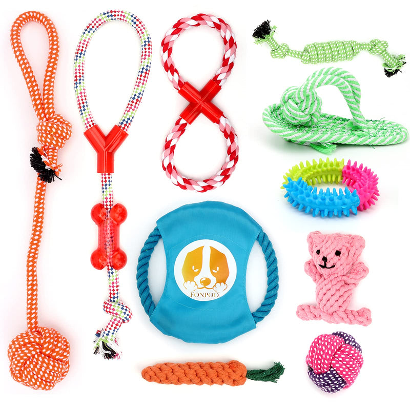 Puppy Rope Toy Pack for Aggressive Chewers, Small Dog Interactive Chew Toys for Teething Tug of War, Durable Pull Toys for Medium Dog 10pcs - PawsPlanet Australia