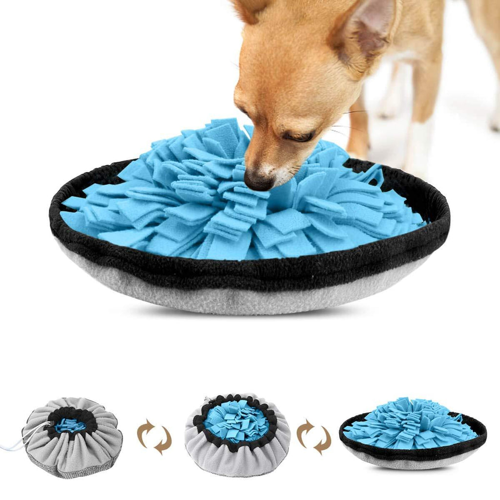 VIEFIN Snuffle Mat for Dogs,2 in 1 Dog Sniffing Mat Pet Snuffle Bowl,Pet Foraging Mat Nosework Training Mat,Dog Puzzle Toys for Encourages Foraging Skills for Cats Small Medium Dogs-Green,Blue,Pink Blue - PawsPlanet Australia