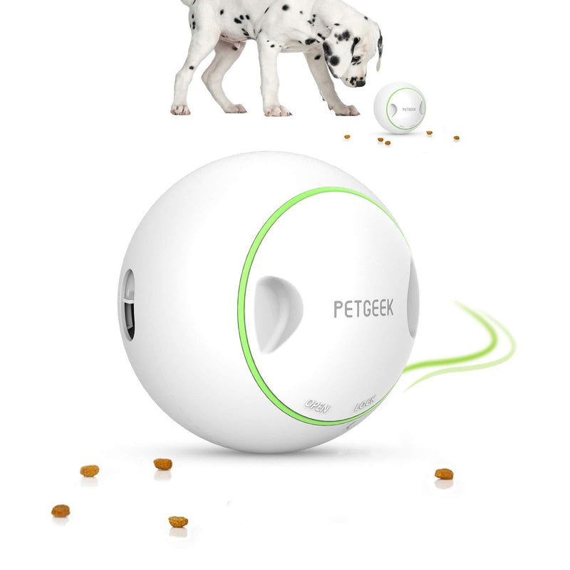 PETGEEK Interactive Dog Treat Ball, Auto Dog Ball Electronic Toy for Training, Treat Dispensing Dog Toy Entertainment, FDA Certificate ABS Material Dog Toy Ball for Exercise Automatic Dog Treat Ball - PawsPlanet Australia